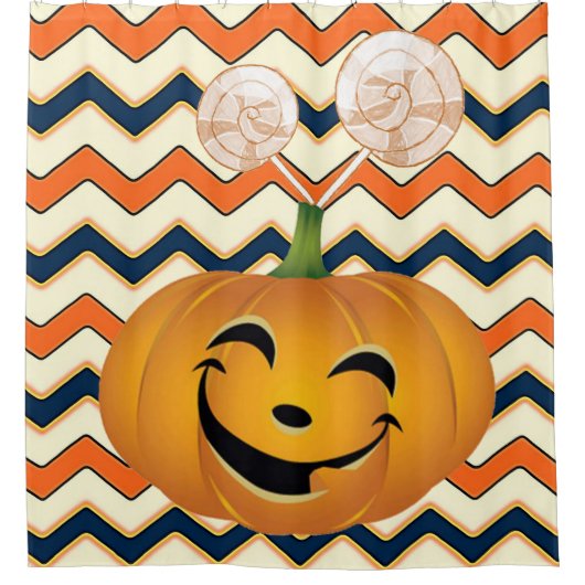 Halloween Shower Curtain, pompoen Douchegordijn (Voorkant)