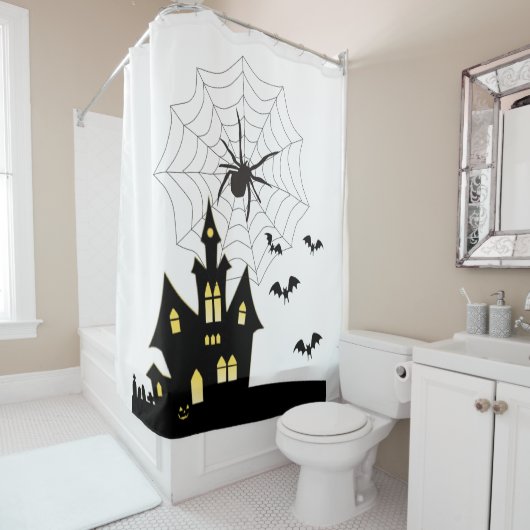 Halloween Shower Curtain Spider Douchegordijn (In situ)