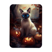 Halloween Siamese kat met pompoenen eng Magneet (Verticaal)