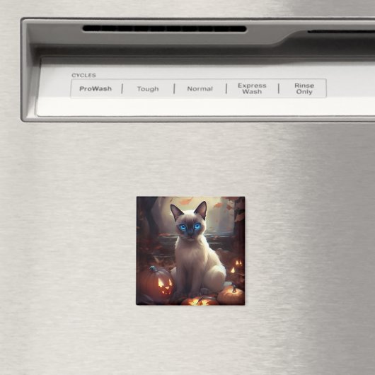 Halloween Siamese kat met pompoenen eng Magneet (Insitu (Vaatwasser))