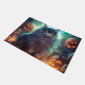 Halloween Siberische kat met pompoenen eng Deurmat (Schuin)