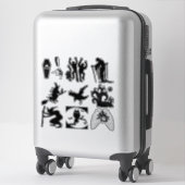 Halloween Silhouet Heksen Grafkisten Zombies Kraai Sticker (Koffer)