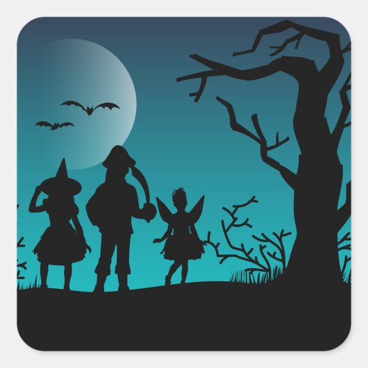 Halloween Silhouette Vierkante Sticker
