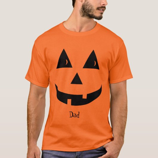 Halloween Simple Oranje Jack O Lantern Funny T-shirt (Voorkant)