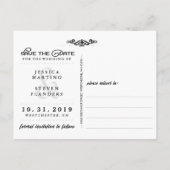 Halloween Sinaasappel & Black Bold Bewaar de datum Aankondigingskaart (Achterkant)