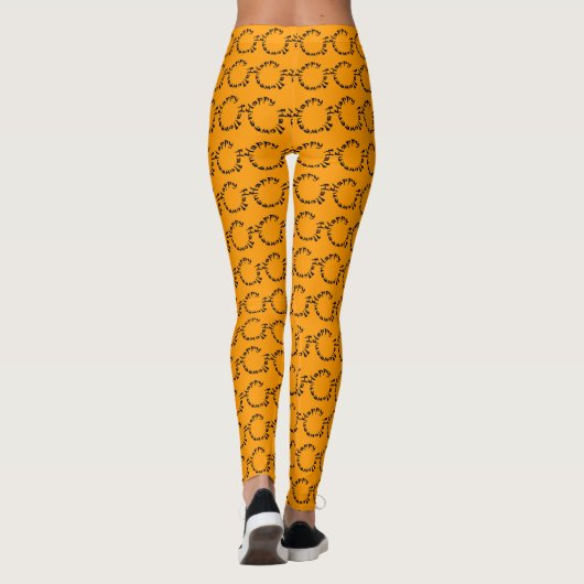 Halloween Sinaasappel Black Happy Halloween Holida Leggings (Achterkant)
