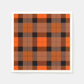 Halloween Sinaasappel Black Plaid Servet (Voorkant)