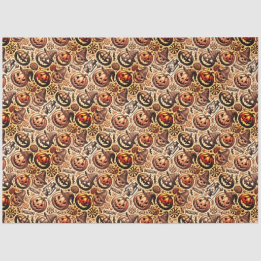 Halloween sinaasappel bruin stijlvol tissuepapier (Voorkant)