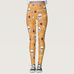 Halloween Sinaasappel en Skulls, Botten, Spiers & Leggings