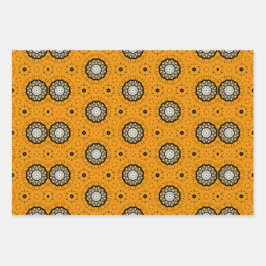 Halloween Sinaasappel en zwart Abstract Pattern Inpakpapier Vel