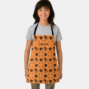 Halloween Sinaasappel Spooky Naam Pumpkin Witch Schort