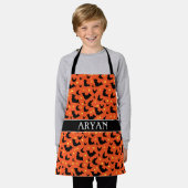 Halloween Sinaasappel zwart Minimal Pattern Schort (Gedragen)