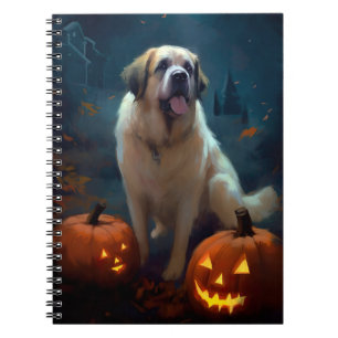 Halloween Sint Bernard Met Pompoenen Griezelen  Notitieboek