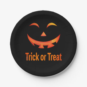 Halloween Sinterklaas of Behandeling Pompoen Gezic Papieren Bordje