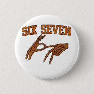 Halloween Six Seven Meme Gebarentaal 67 Mason Ronde Button 5,7 Cm
