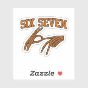 Halloween Six Seven Meme Gebarentaal 67 Mason Sticker