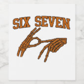 Halloween Six Seven Meme Gebarentaal 67 Mason Wijn Etiket (Enkel label)