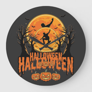 Halloween Skateboard Maan Ontwerp Halloween Grote Klok
