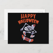 Halloween Skateboard Skeleton Briefkaart (Voorkant / Achterkant)
