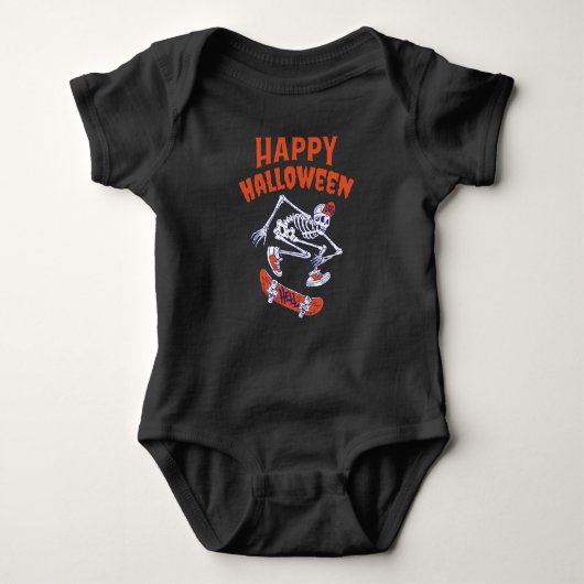 Halloween Skateboard Skeleton Romper (Voorkant)