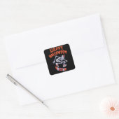 Halloween Skateboard Skeleton Vierkante Sticker (Envelop)