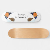 Halloween Skateboard Witch Citrouille Flying Broom (Horz)
