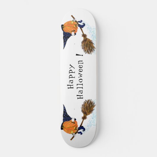 Halloween Skateboard Witch Pumpkin Flying Broom (Voorkant)