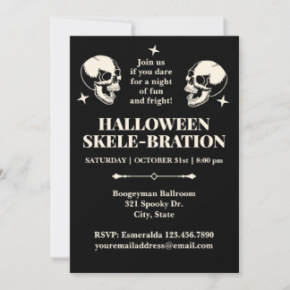 Halloween Skele-bratie Lachende Schedels Uitnodigi Kaart