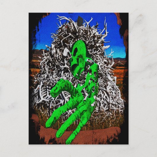 Halloween skelet botten gewei 3D fingers Briefkaart (Voorkant)