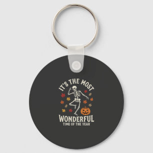 Halloween Skelet Dans Pompoen Herfst Sleutelhanger