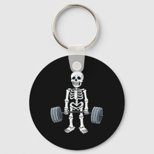Halloween Skelet Deadlift Fun Fitness Gewichtheft Sleutelhanger
