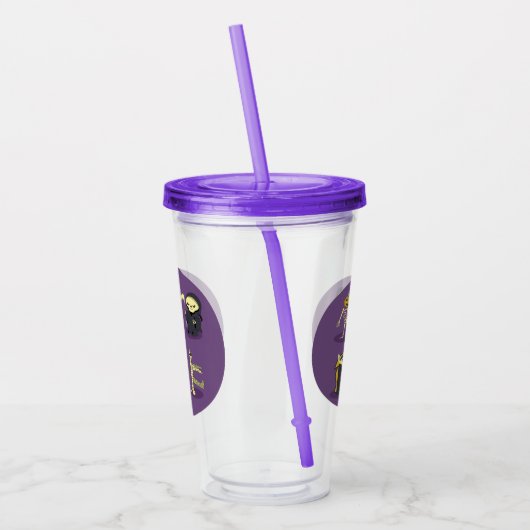 Halloween Skelet Dracula Mummy Grim Reaper Acryl Drinkbeker (Links)