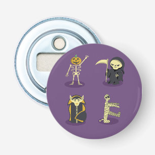 Halloween Skelet Dracula Mummy Grim Reaper Button Flesopener