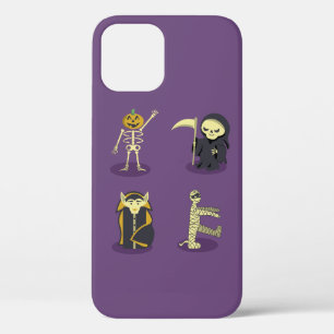 Halloween Skelet Dracula Mummy Grim Reaper iPhone 12 Hoesje