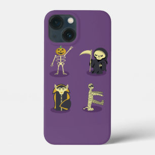 Halloween Skelet Dracula Mummy Grim Reaper iPhone 13 Mini Hoesje