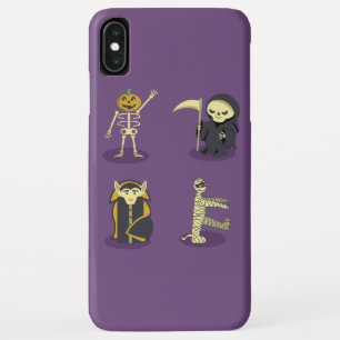 Halloween Skelet Dracula Mummy Grim Reaper iPhone XS Max Hoesje