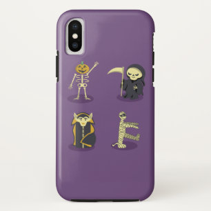 Halloween Skelet Dracula Mummy Grim Reaper iPhone X Hoesje