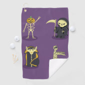 Halloween Skelet Dracula Mummy Grim Reaper Golfhanddoek (Insitu)