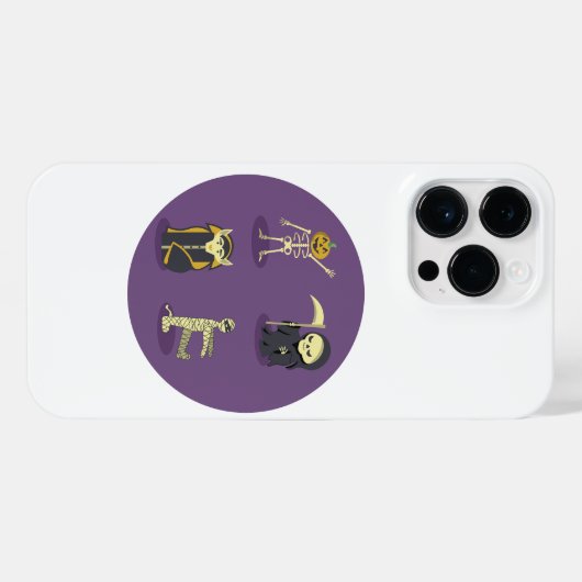Halloween Skelet Dracula Mummy Grim Reaper iPhone Hoesje (Achterkant horizontaal)