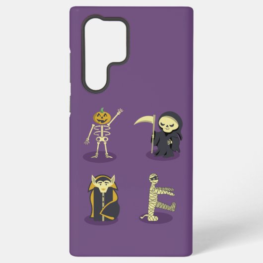 Halloween Skelet Dracula Mummy Grim Reaper Samsung Galaxy Hoesje (Achterkant)