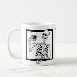 halloween skelet drink wijnschedel koffiemok