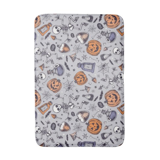 Halloween Skelet en Potions Patroon Badmat (Voorkant Verticaal)