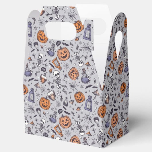 Halloween Skelet en Potions Patroon Bedankdoosjes (Geopend)