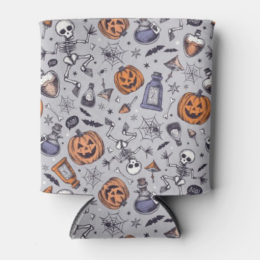 Halloween Skelet en Potions Patroon Blikjeskoeler (Voorkant)