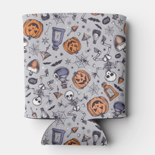 Halloween Skelet en Potions Patroon Blikjeskoeler (Achterkant)