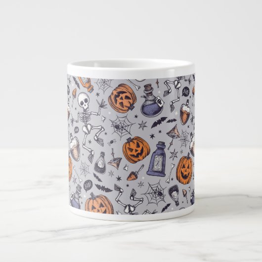  Halloween Skelet en Potions Patroon Extra Grote Beker (Voorkant)