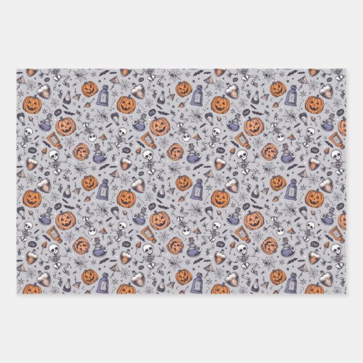 Halloween Skelet en Potions Patroon Inpakpapier Vel (Voorkant 2)