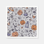 Halloween Skelet en Potions Patroon Servet (Voorkant)