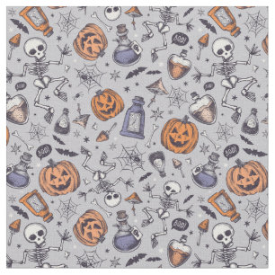 Halloween Skelet en Potions Patroon Stof