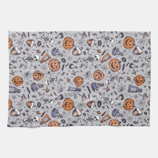 Halloween Skelet en Potions Patroon Theedoek (Horizontaal)